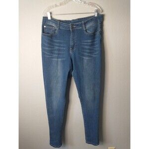 Fashion Nova Blue Skinny Jeans Women’s Size 18 2X Plus Stretch Dark Wash
